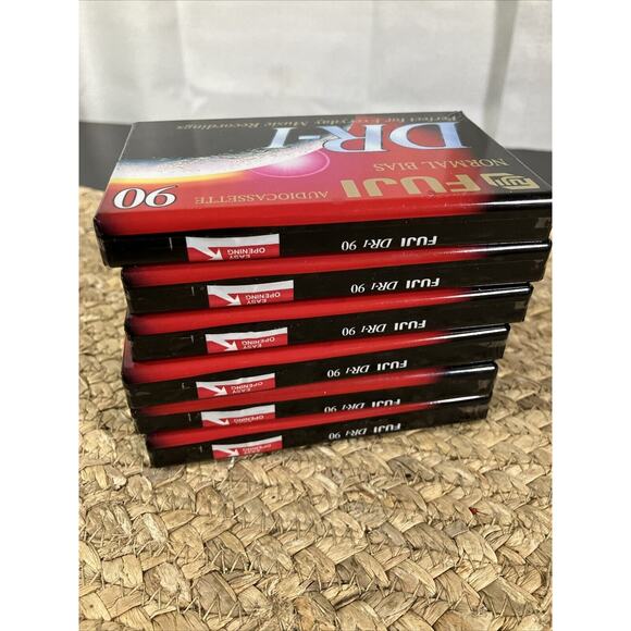 Lot Of 6 Fuji DR-I 90 Blank Audio Tape Cassette Sealed Normal Bias Type 1 - Picture 3 of 5